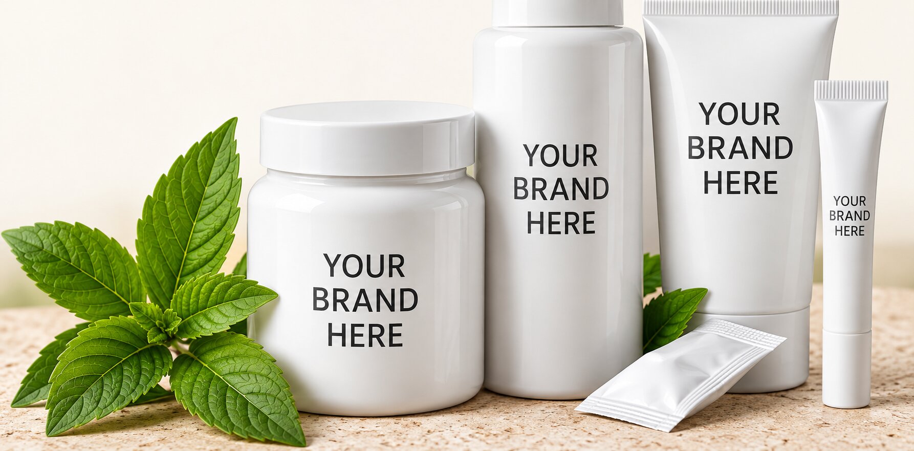 Blank supplement containers ready for your brand